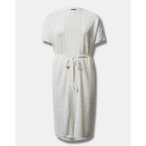 🆕Crochet Duster Short Sleeve Tie Waist Sweater 1 1X 14 16 2 2X 18 20 NWT Torrid - Picture 5 of 6